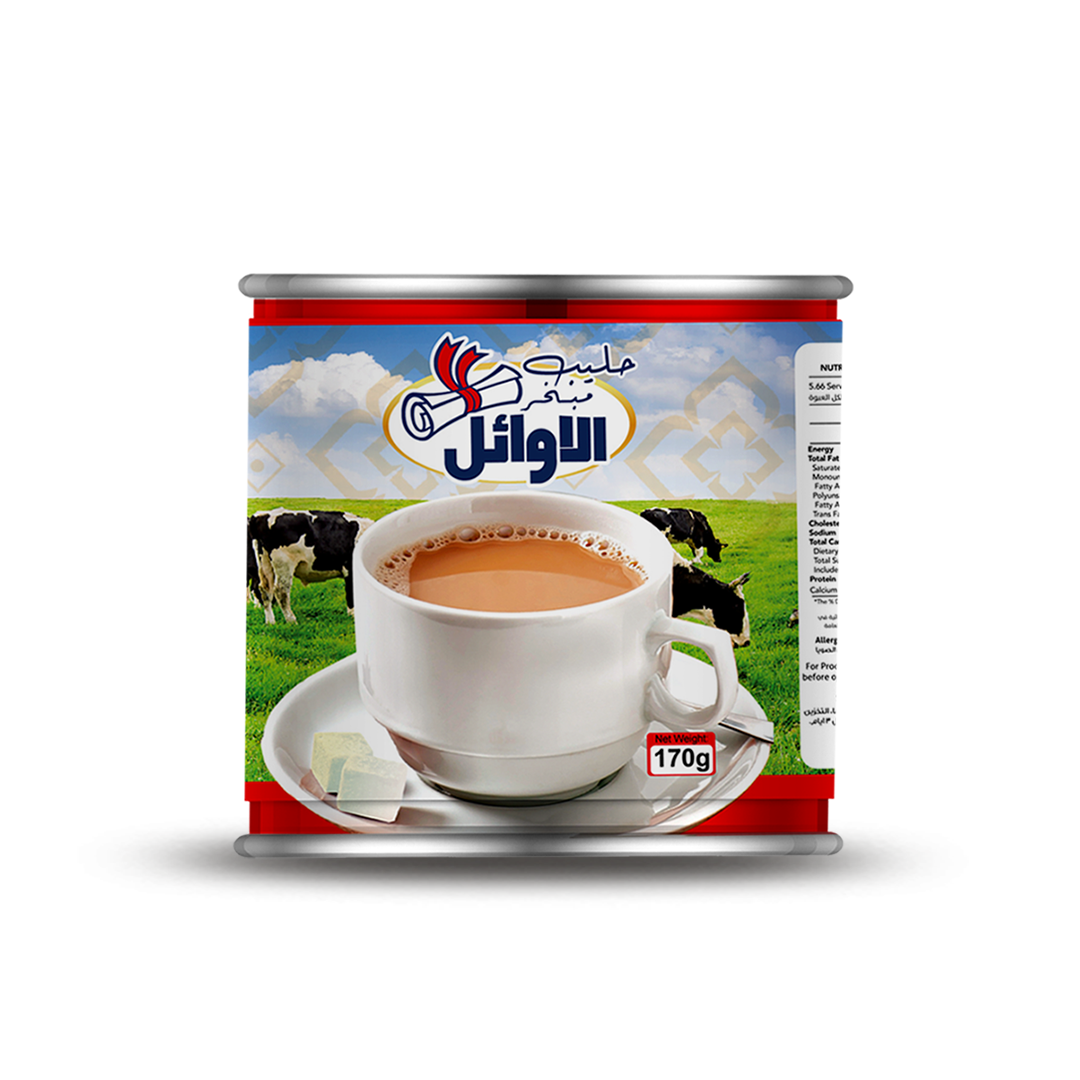 حليب شاي الاوائل - Evaporated Milk Al\'Awael - باركود 768071007266 - ABDULAZIZ MOHAMMED SAIF AND PARTNERS CO.LTD.