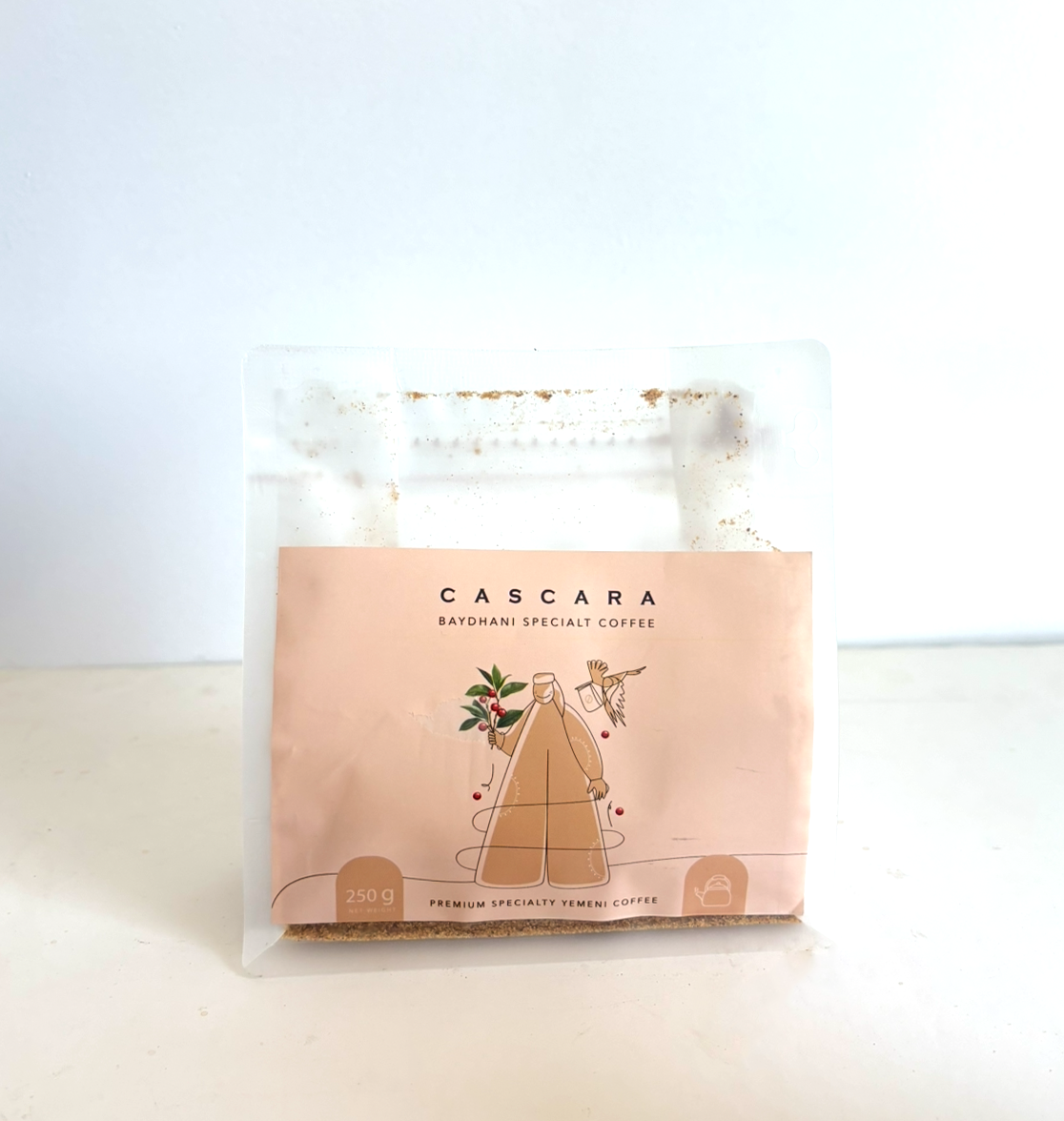 Baydhani Specialty Coffee – 250g – Yemeni Coffee – Cascara Co. قهوة بيضانية مختصة – 250 جرام – قهوة يمنية – شركة كاسكارا - Baydhani Specialty Coffee – 250g – Yemeni Coffee – Cascara Co. – 250 – – - باركود 768071003299 - CASCARA FLAVORS COMPANY